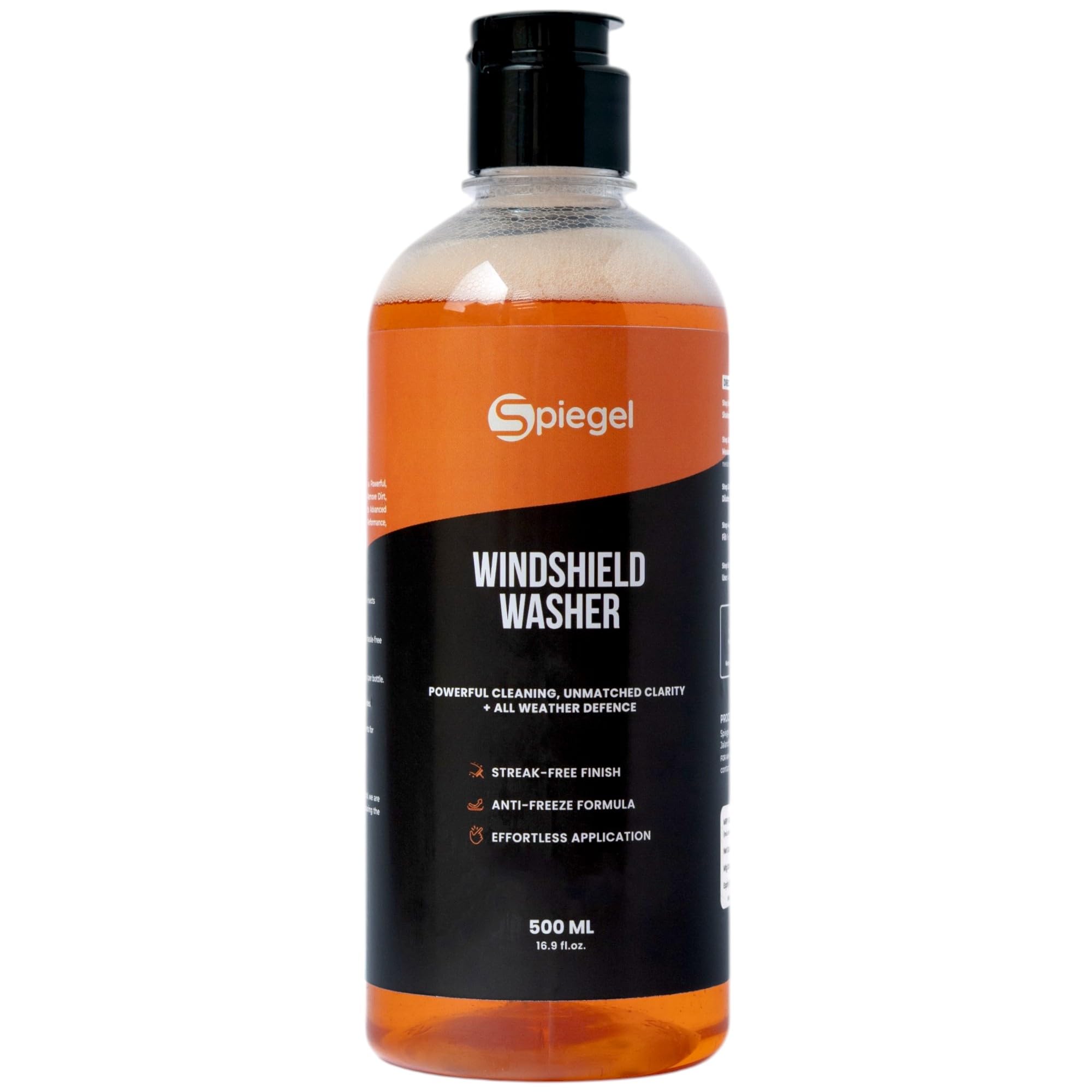 Spiegel 500ML Windshield Washer Fluid For Car - All Season Car Windshield Cleaner Liquid Wiper Fluid (20mL/1L) Streak Free Cleaning For Your Windshield | Anti Freeze Formula.