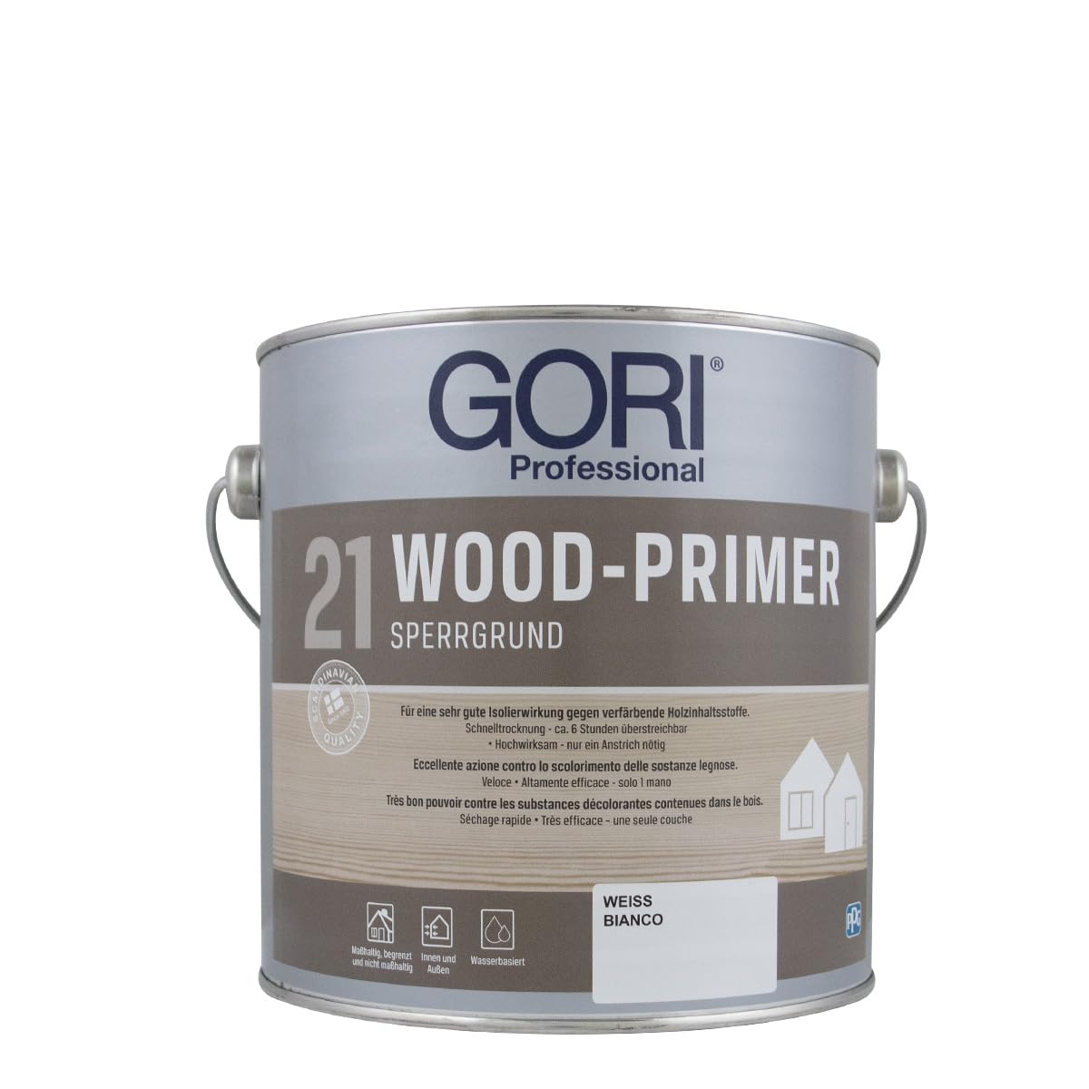 2,5L GORI 4648 Woodprimer 800 Wei? Isoliergrund Sperrgrund Grundierung