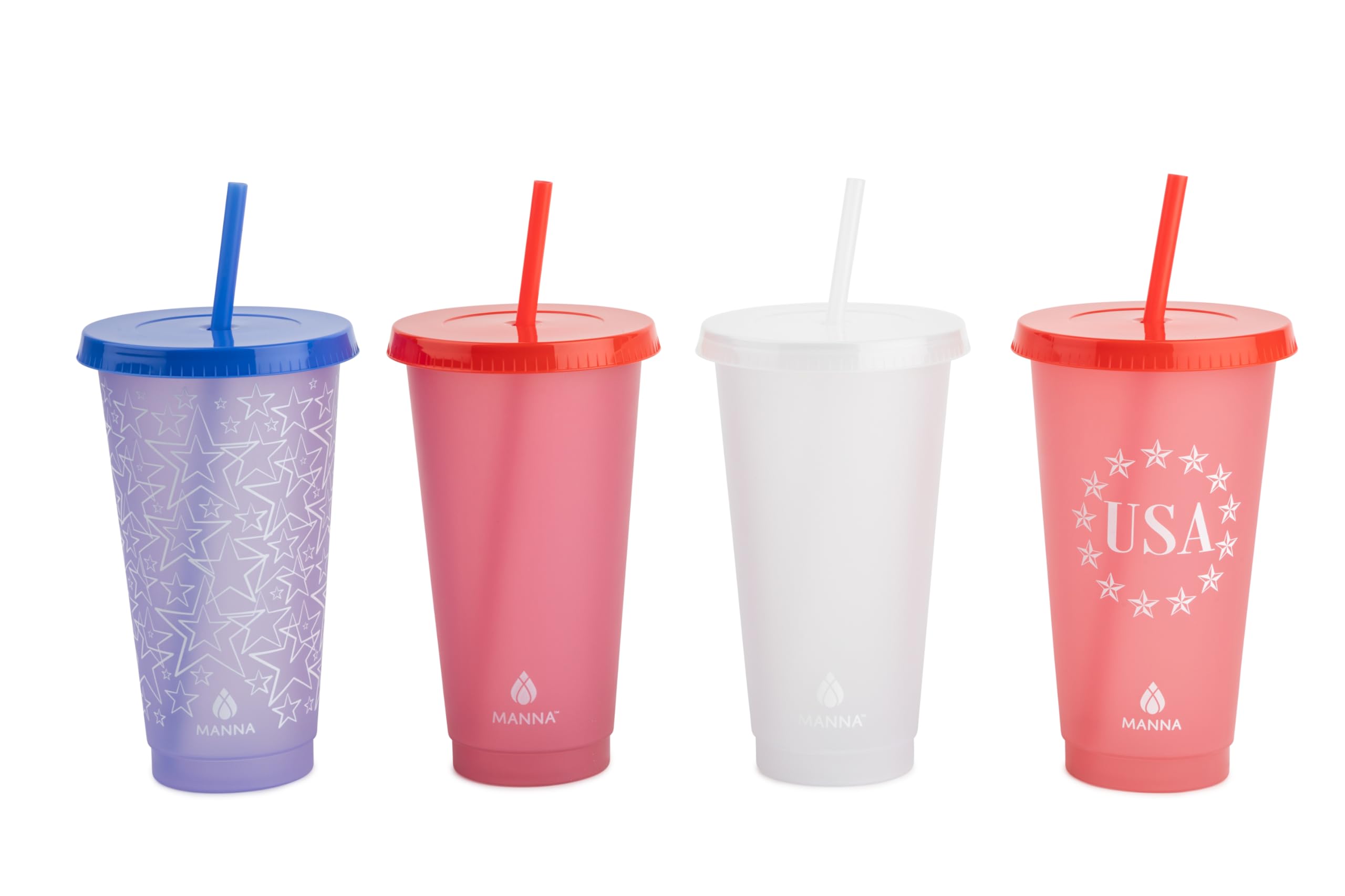 Manna 24oz Color Changing Reusable Cup Set - 4-Piece - USA Limited Edition