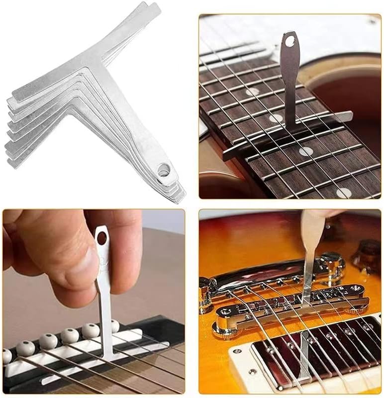 Miniatura 9 de Kit de mantenimiento de guitarra de 77 piezas, herramienta de reparación con bolsa de transporte, grande para guitarra acústica, guitarra eléctrica,
