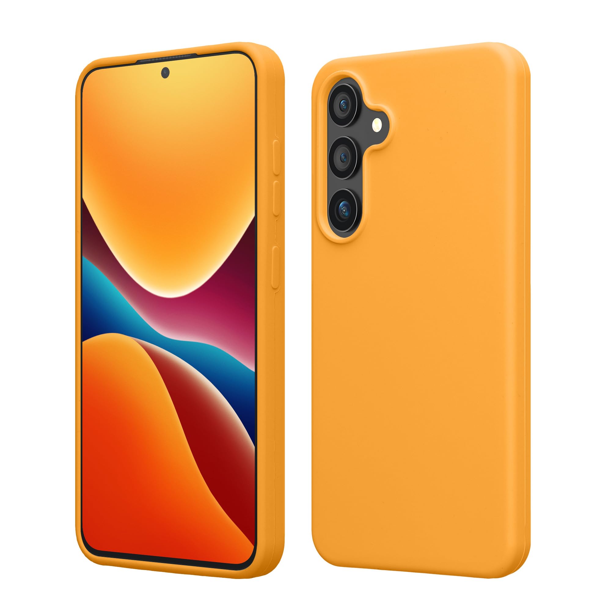 kwmobile Case Compatible with Samsung Galaxy S25 Plus Case - TPU Silicone Phone Cover with Soft Finish - Fruity Orange