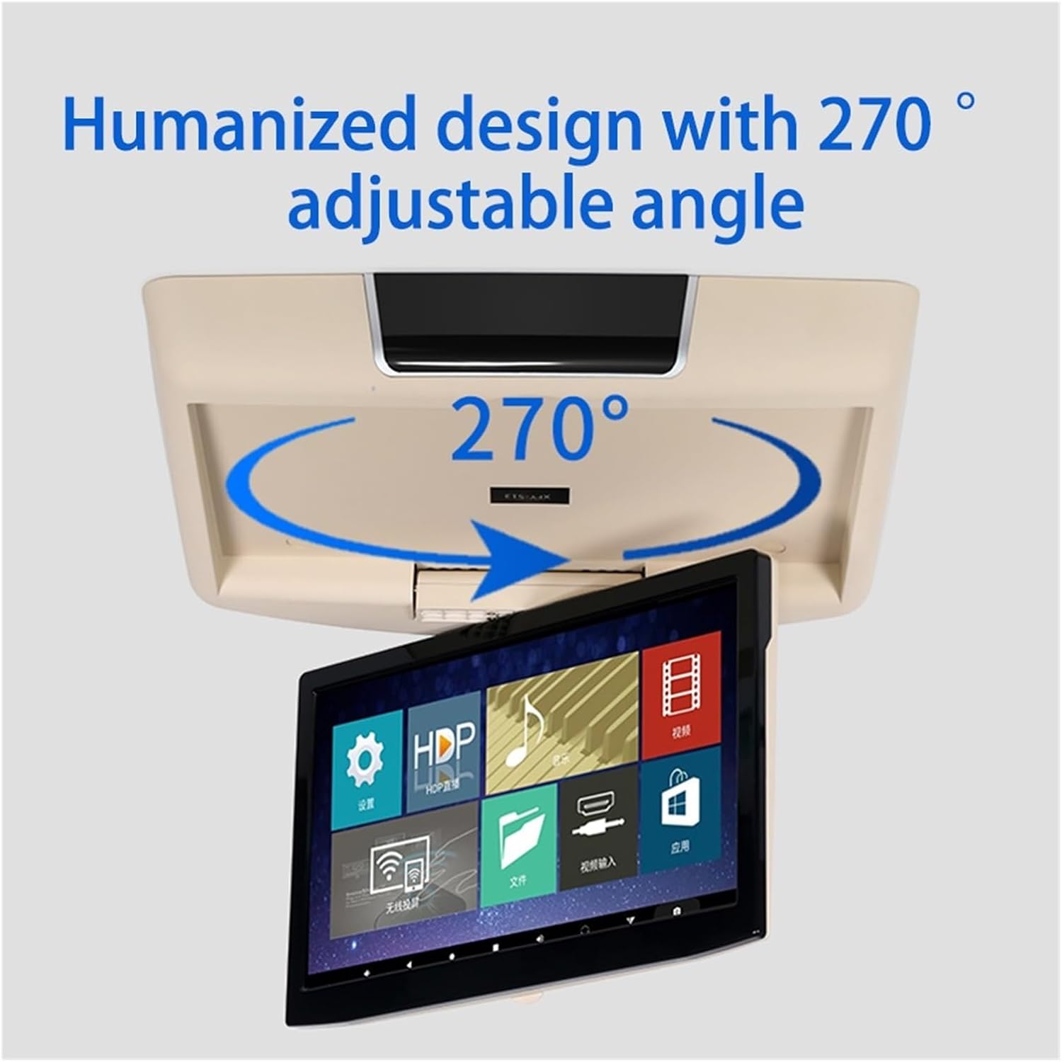 1920 * 1080 for Roof Screen Ceiling Monitor Multimedia Video Player Mirror Link Remote Control Easy Setup for Trips，13.3Inch