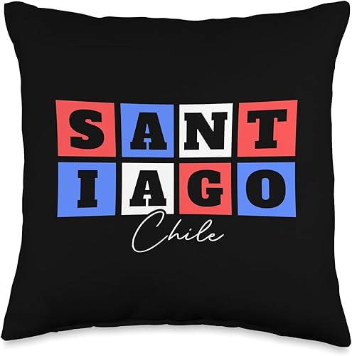Santiago Chile Souvenirs Santiago Chile Travel Vacation Souvenir Throw Pillow, 16x16, Multicolor