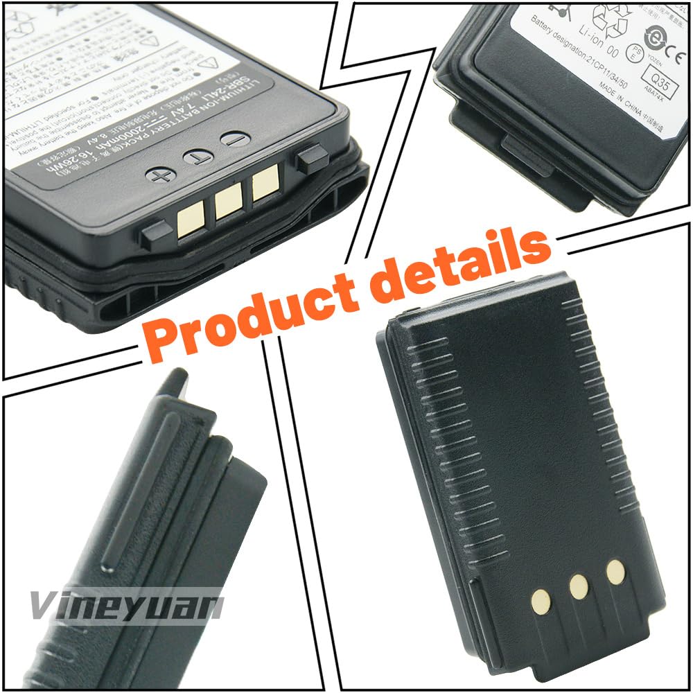 Batteria 7.4V 2000mAh SBR-24Li per FT-70D FT-70DR FT-70DS Radio Bidirezionali Batteria di ricambio agli ioni di litio