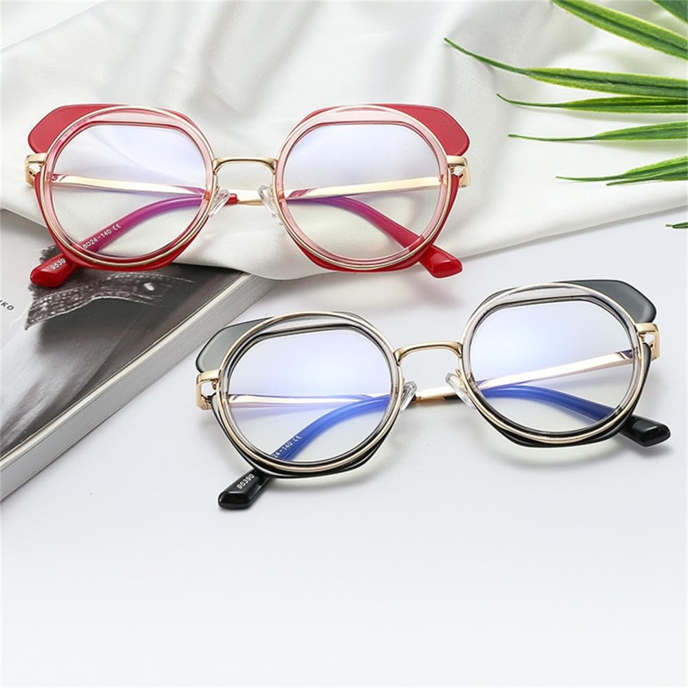 Okulary damskie Vintage okrągłe przezroczyste okulary Vintage metalowe okulary okulary
