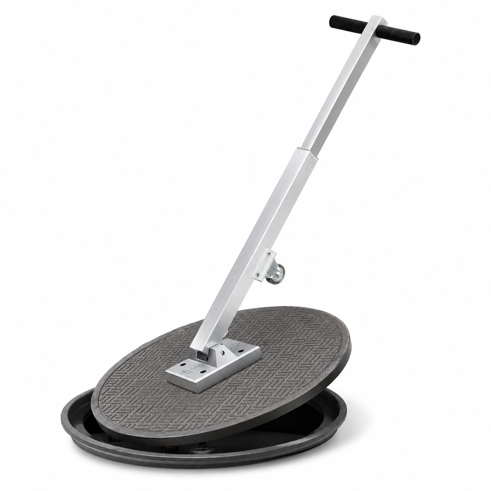 Sollevatore magnetico per tombini per impieghi gravosi, portata 270 kg | Con maniglia retrattile e ruote, il magnete al neodimio da 270 kg solleva coperchi in ghisa, fosse settiche e griglie.