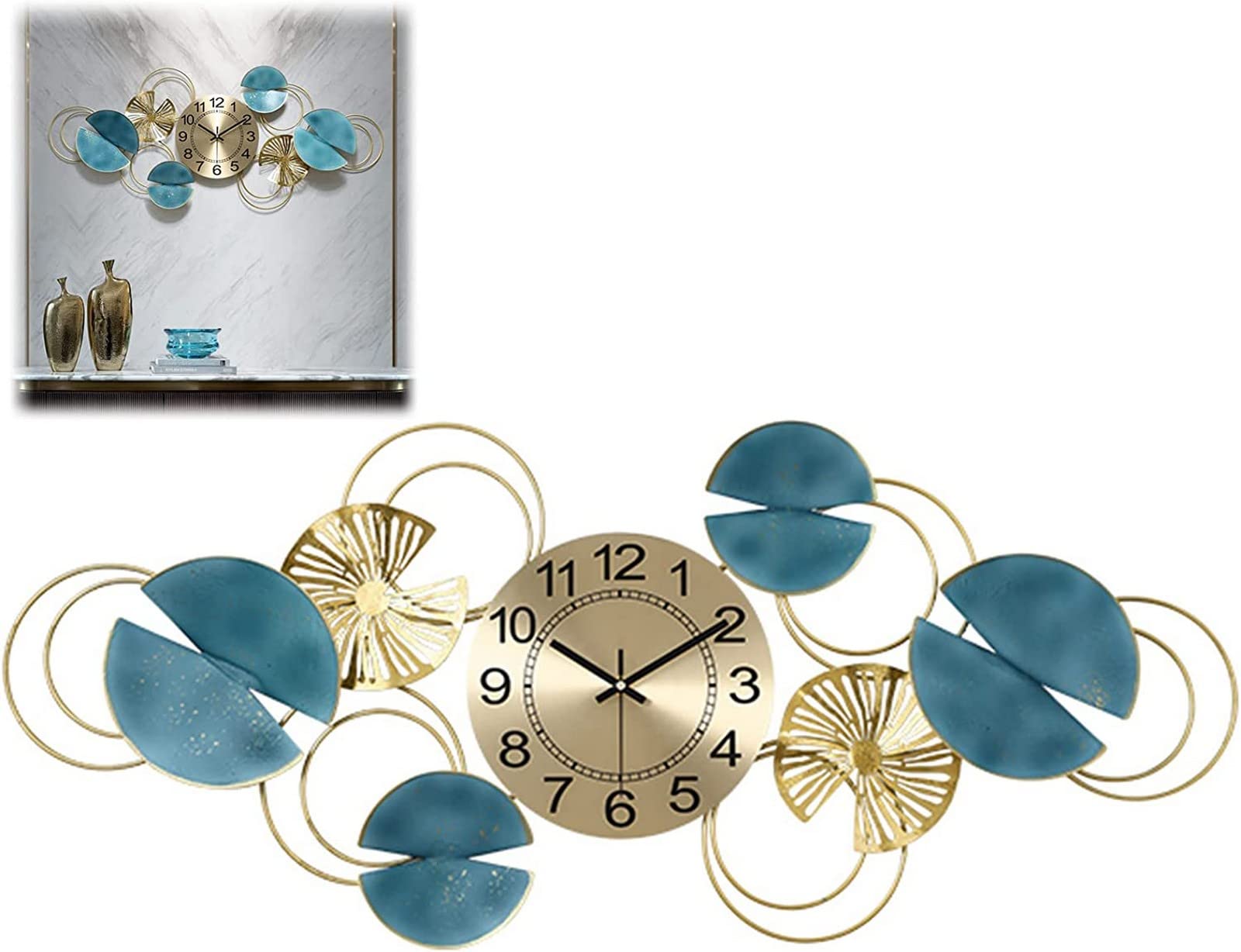 SaryEdge Wall Clock Art Simple Wall Clock 3D Irregular Wall Clock, Modern Quartz Clocks Silent Non Ticking Wall Watches for Living Room Bedroom Kitchen Clock,41 * 90Cm Wall Decor-A-,A-90 * 41cm