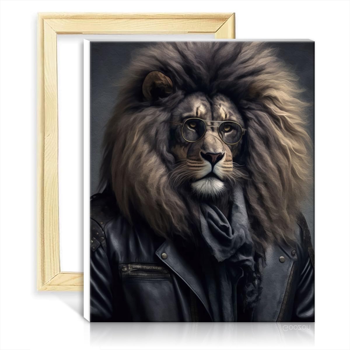 TANGFEIY Paint by Numbers Kits Hipster Lion DIY Fabric Decorating Kits Acrylic Number with Paintbrushes for Bedroom Living Room Decor No Frame(30x40cm)