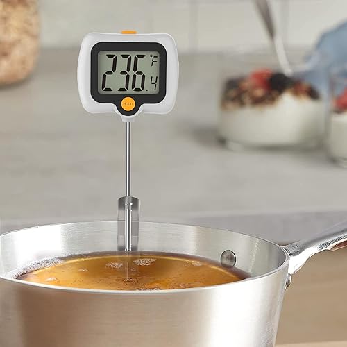 Miniatura 7 de KT THERMO Termómetro digital para dulces, termómetro LCD de lectura instantánea para alimentos con sonda de 10 pulgadas y clip para olla, accesorios