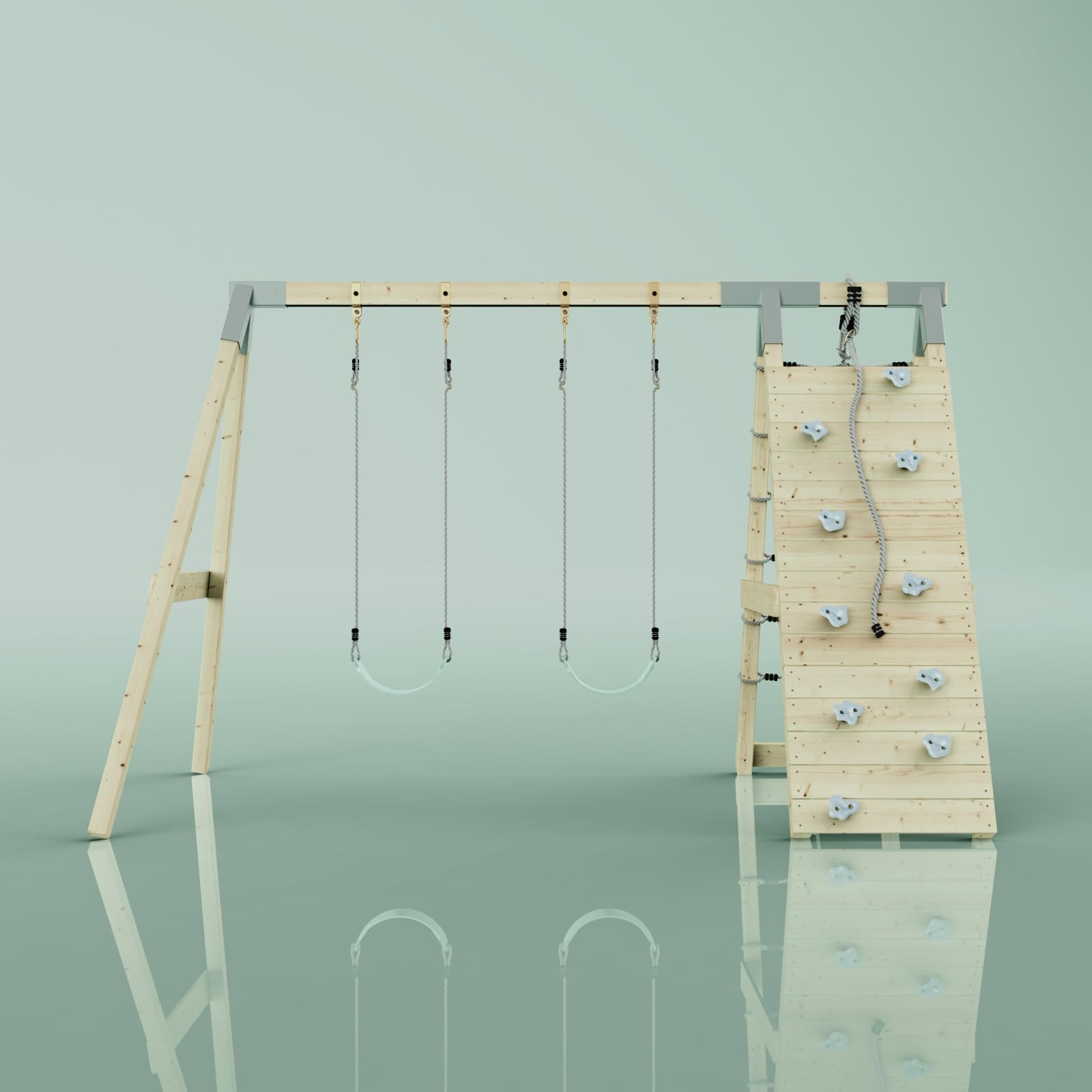 PolarPlay Klettergerüst Biene aus Holz in Grün