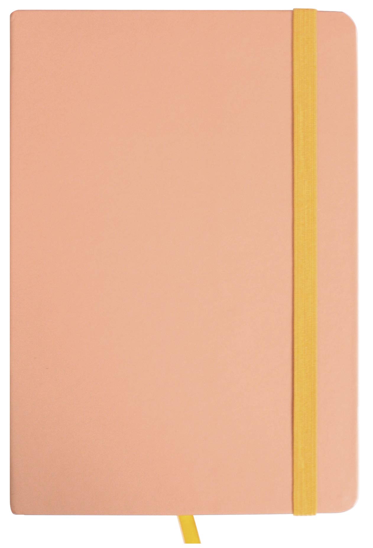 Emartbuy Hardbound Pastel Diary Notebook Notepad Writing Journal Ruled A5 Size 96 Sheets (192 Pages) With Elastic Band - Peach - Pack of 10