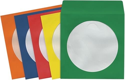 Maxell 190132 Fundas de papel para CD y DVD con papel resistente y ventana de plástico transparente multicolor paquete de 100 papel Maxell 190132 Fundas de papel para CD y DVD con papel resistente y ventana de plástico transparente multicolor paquete de 100 papel