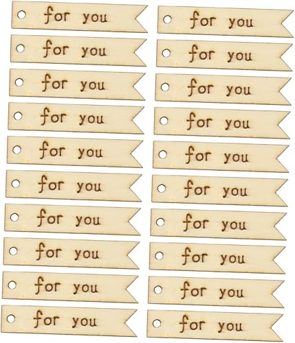 TEHAUX 60 piezas de regalos de madera en blanco, regalos hechos a mano, adornos hechos a mano, etiquetas de regalo colgantes en blanco, etiqueta de