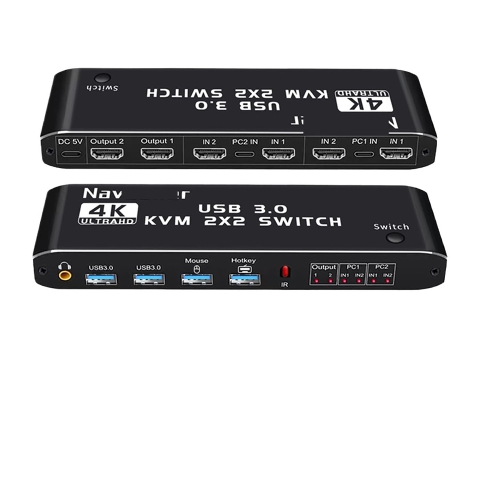 HDMI-Compatible KVM Switch 4K 60Hz 2 Port Dual Monitor USB 3.0 1080P Switcher HDMI with Port(ZY-AK4)-image-19