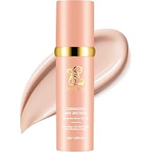 Color Changing Foundation with SPF 50+, 4-in-1 Light Spectrum Liquid Foundation, Lightweight Buildable Coverage, Shade-Adapting Makeup for Light to Medium Skin Tones, 1 Pack