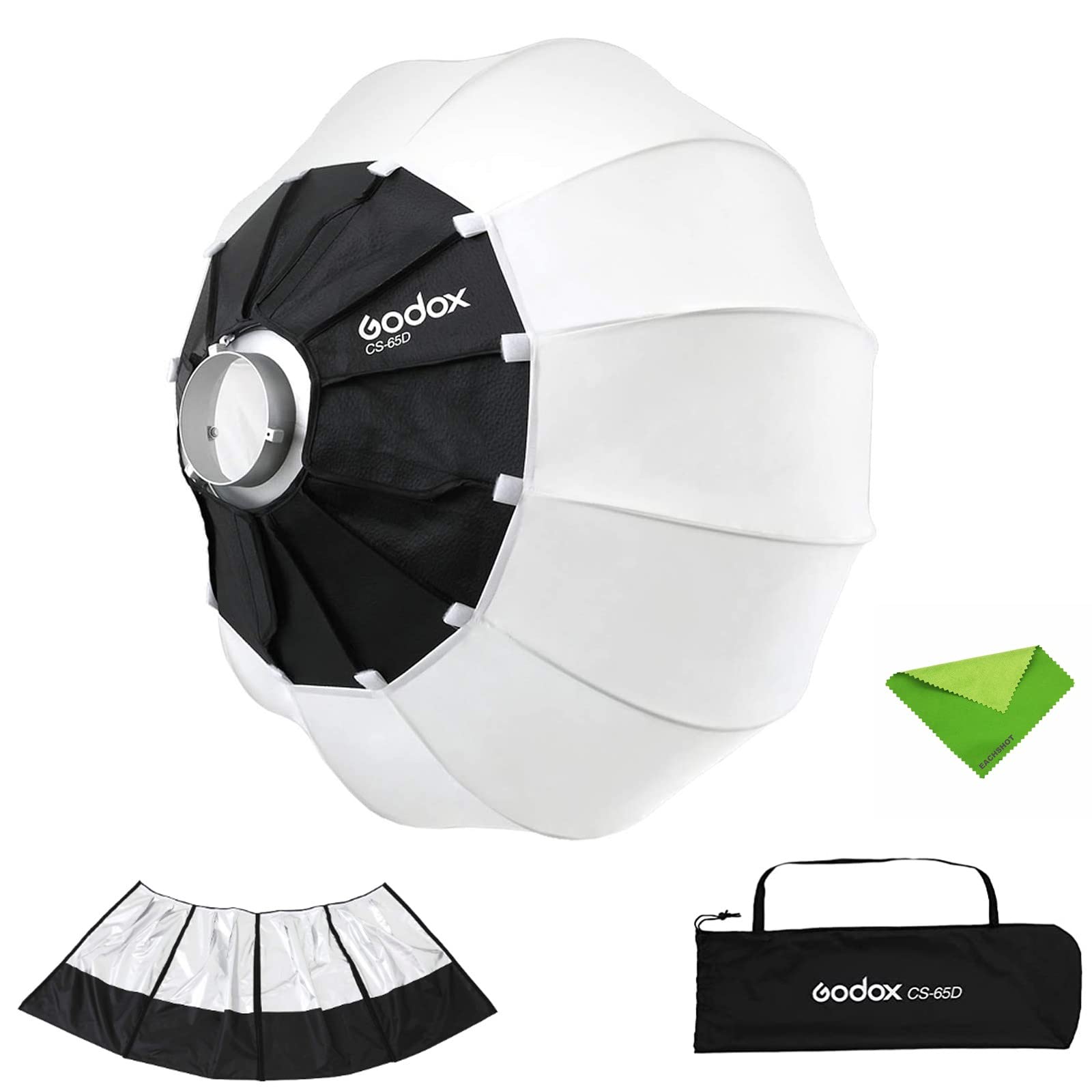 Godox CS-65D 65cm Lantern Softbox Soft Light Modifier w/Reflective Shading Skirt+Carry Bag, Quick-Setup Softbox Diffuser, Compatible with Godox Bowens