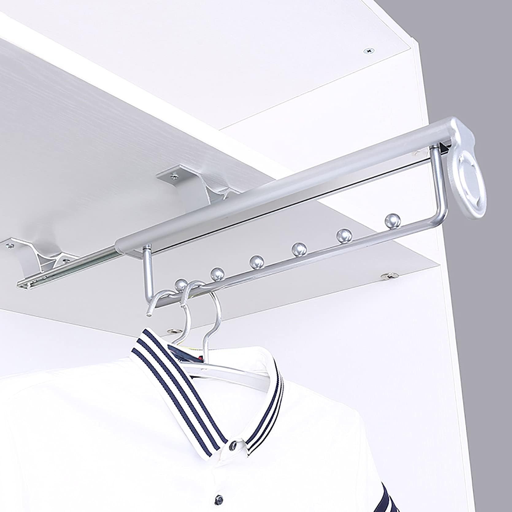 CAFIEDR Extendable Closet Rod - Adjustable Pants Hanger Bar *Wardrobe Rail, Space-Saving Clothes Rack For Coats *Pants, Closet Organizer, 44Cm Extendable Tube Rod,25Cm.44cm
