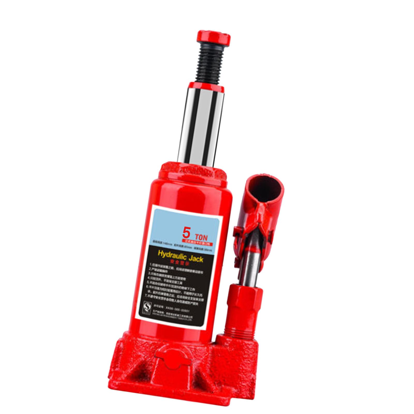 LiebeWH Hydraulischer Wagenheber für Autos, Vertikaler Flaschenheber aus Metall, Manuelles Hebewerkzeug, Robuste Konstruktion, Kompakte Lagerung, Einfache Bedienung für Limousinen, SUVs, (5 Tonnen)