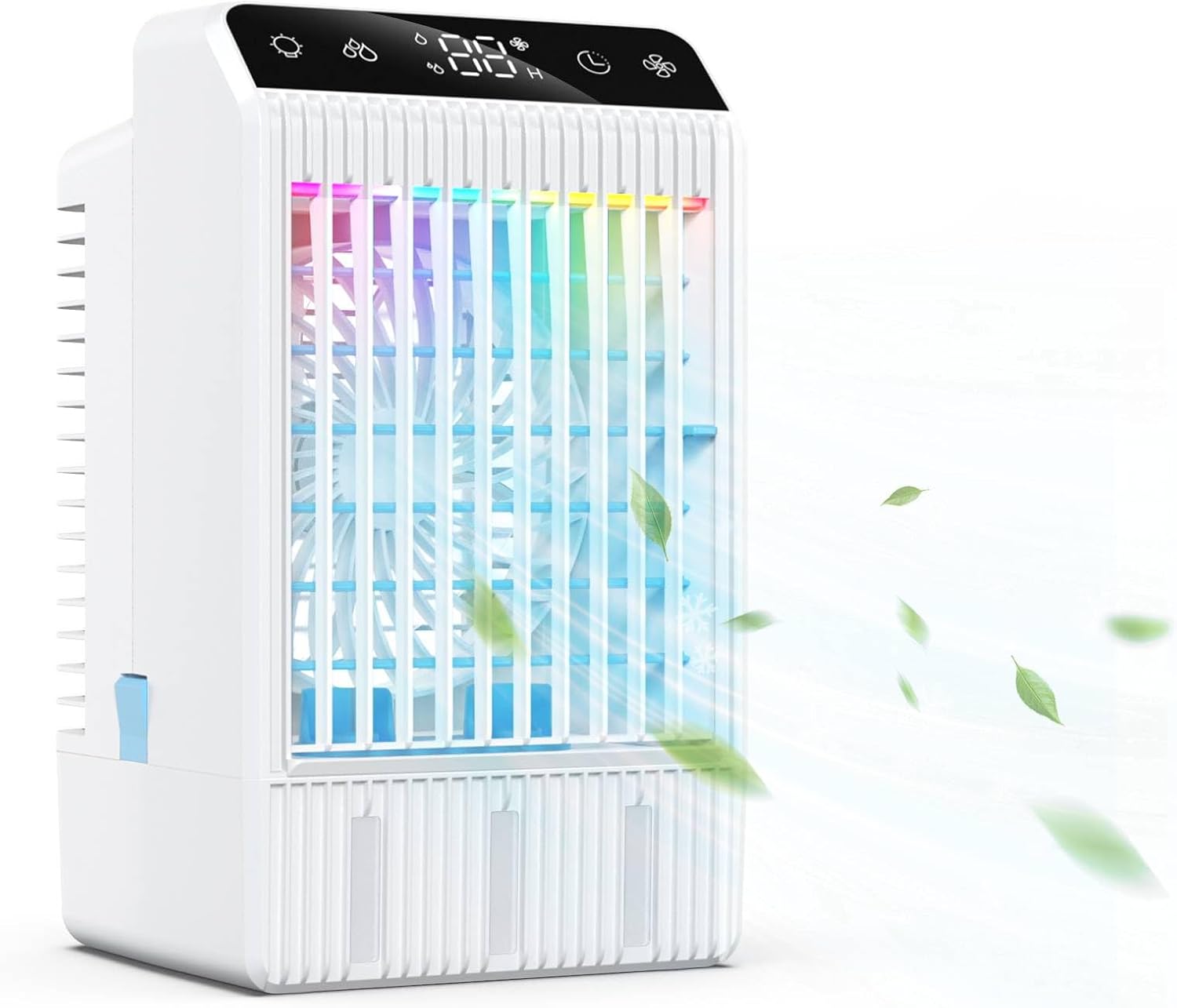 Portable Air Conditioners, Evaporative Mini Room Air Conditioner Cooling Fan, 2~12H Timer, AC Unit Air Cooler with 1000ML Water Tank, AC Portable for Room, Office, Car (White)