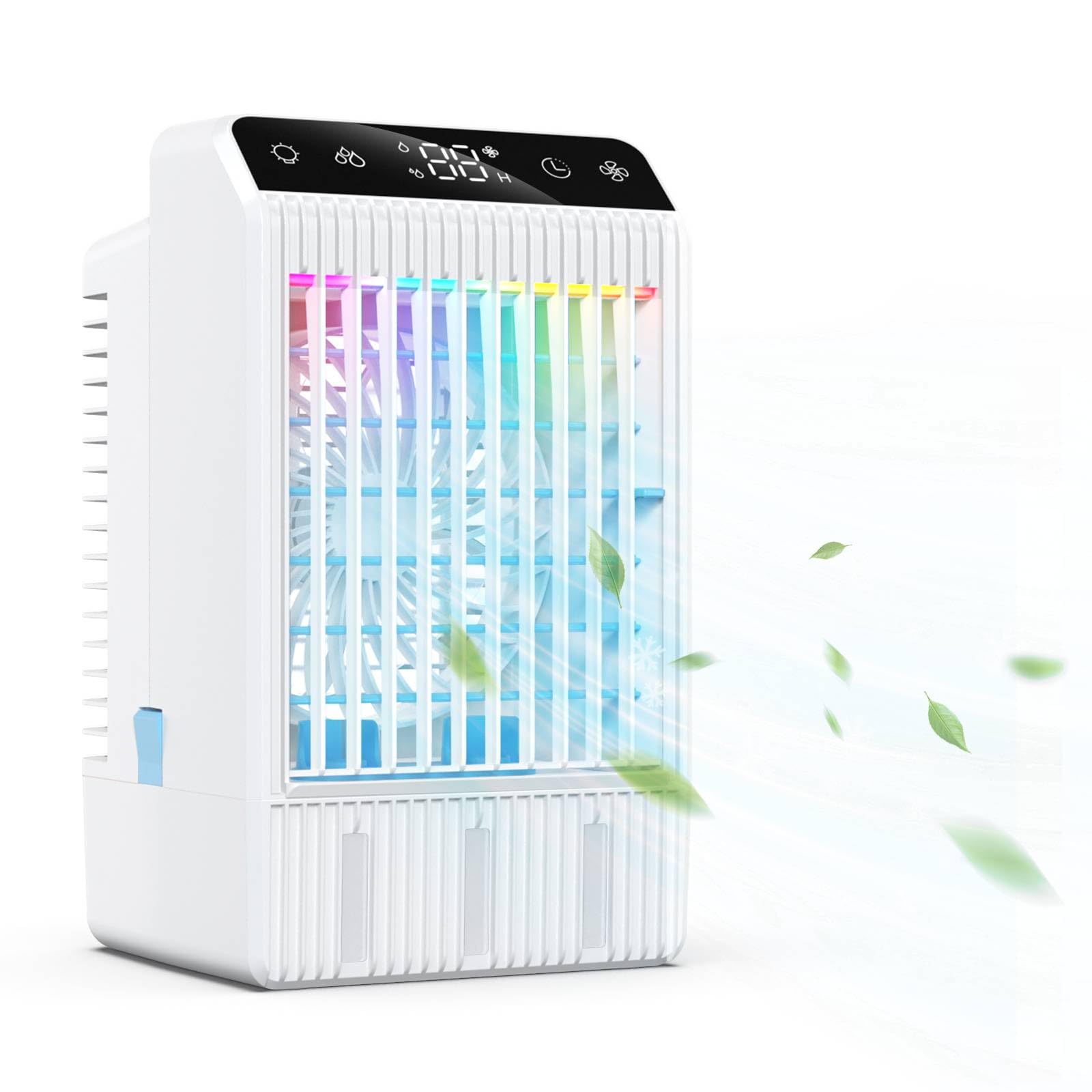 Photo 1 of Portable Air Conditioners, Evaporative Mini Room Air Conditioner Cooling Fan, 2~12H Timer, AC Unit Air Cooler with 1000ML Water Tank, AC Portable for Room, Office, Car (White)