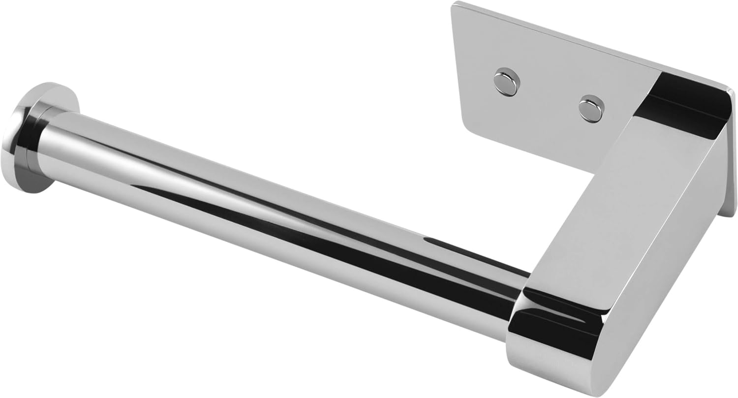 Cornat Toilet Paper Holder - 2 Mounting Options (Adhesive & Drilling) - Open Design - Chrome Plated Steel - Image 3