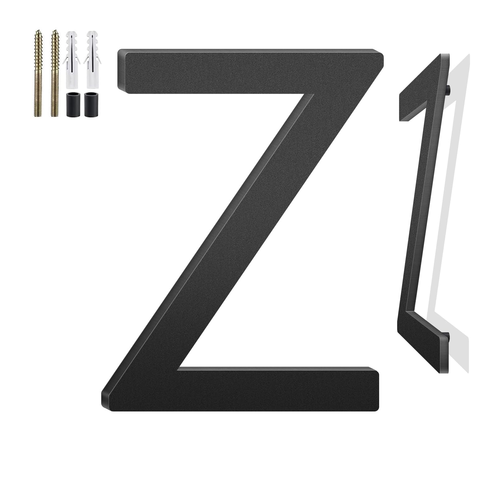 12 Inch Floating House Numbers and Metal Letters for Outdoor Signs, House Numbers for Outside, Aluminum Address Letters and Numbers for Door, Mailbox, Garden, Perfect for Home or Office (Letter Z) — image 1