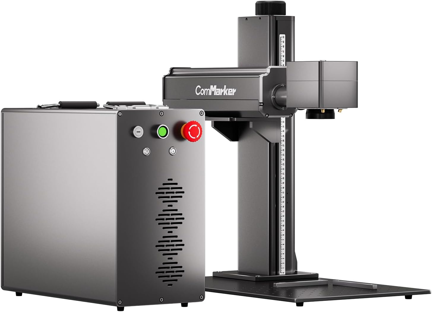 ComMarker Titan1 100W JPT Mopa Fiber Laser Engraving Machine with 2 Optional Lenses, Motorised Elevation, Colour Marking, Lightburn Compatible, Lasers for Metal, Plastic, Jewellery