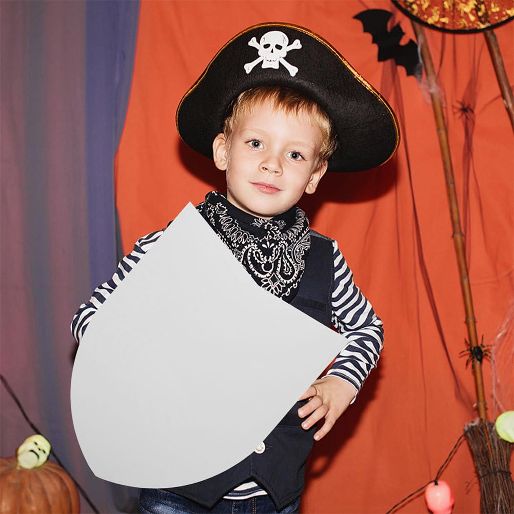 Ciieeo Bouclier en Carton À Décorer pour Enfants Lot De 8 Pièces Jouet Créatif DIY pour Fêtes Médiévales Pirates Anniversaires Accessoire Amusant
