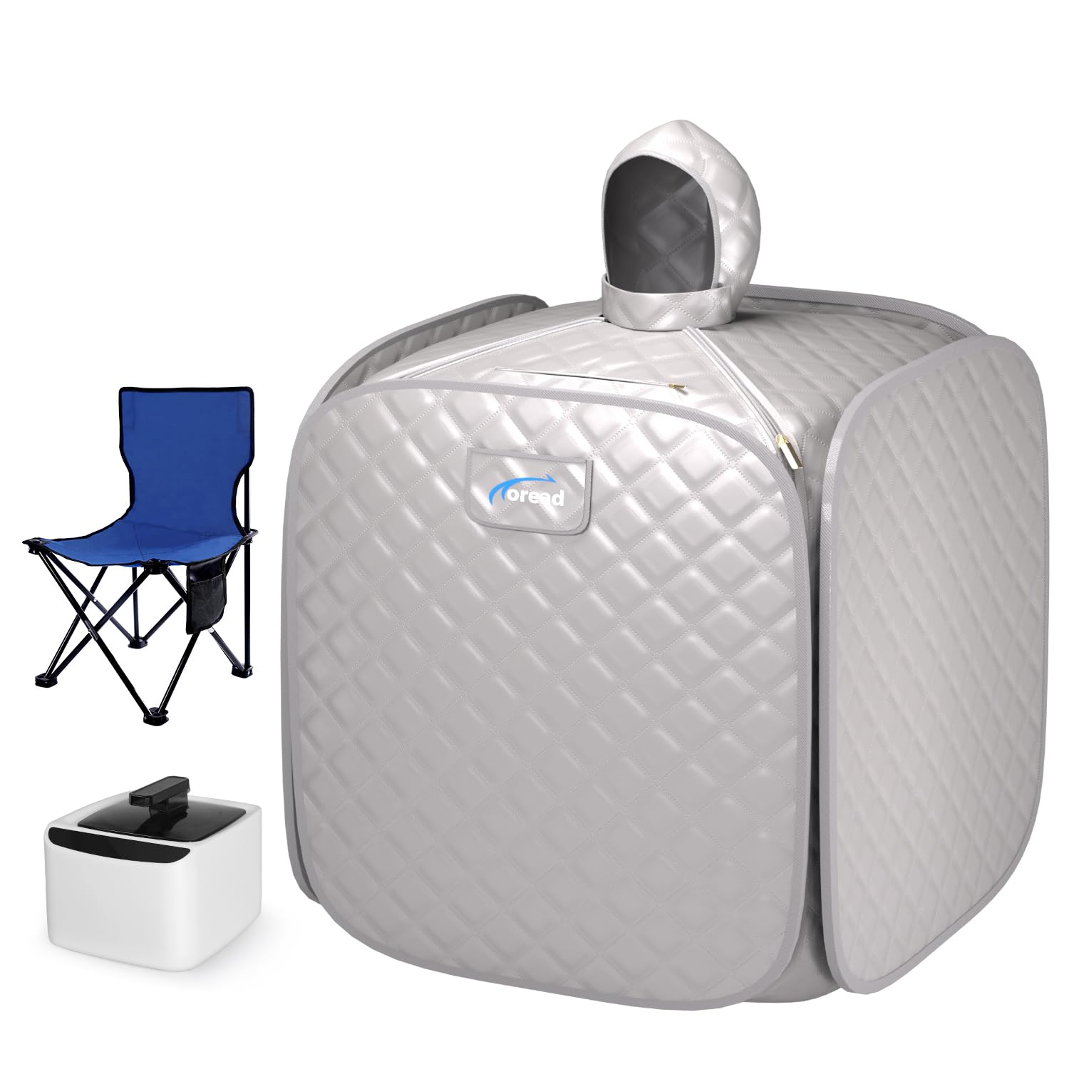 TOREAD Portable Folding Steam Sauna with 1000W&2L steam Generator, Personal Sauna Tent for Relaxation, Fast Heating in 6 Min, with Remote Control, Silver