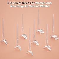 Vista 2 de Ring Sizer Adjuster for Loose Rings, 16 Pack 8 Sizes Silicone Invisible Ring Size Reducer Guards Spacer Resizer for Men Women Wide Band, Ring Clips