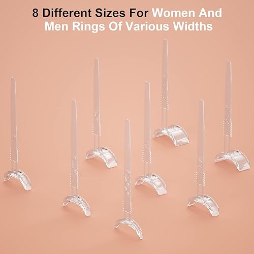 Miniatura 2 de Ajustador de tamaño de anillo para anillos sueltos, paquete de 16 unidades de 8 tamaños de anillo invisible de silicona, reductor de tamaño de