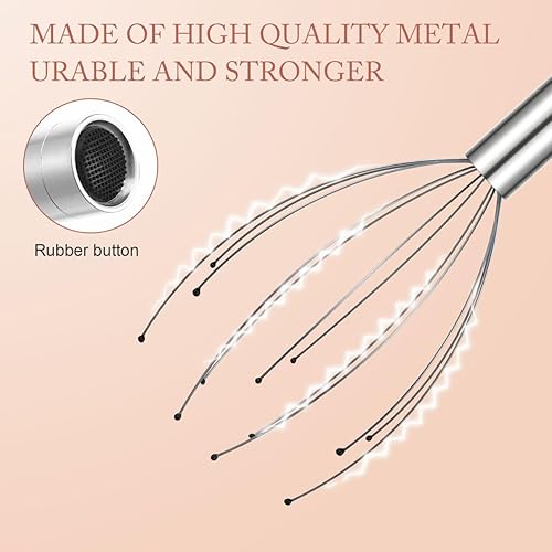 Miniatura 3 de Healifty Rascador de cabeza de masaje en el cuero cabelludo hormigueo manual para estimulación suave del cabello, pinza de cabeza de garra, spa para