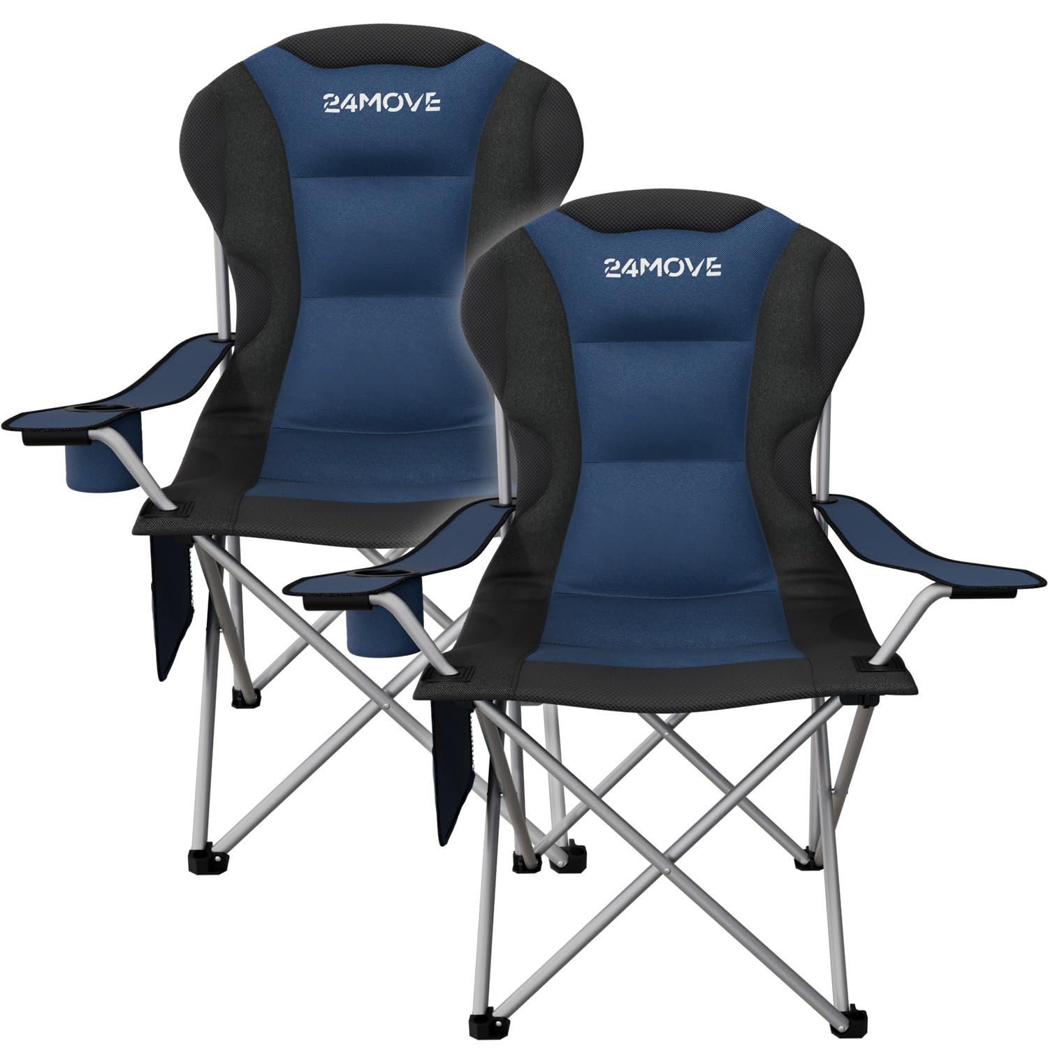 24mx campingstuhl 24MOVE® faltbar bis 150 kg, 2er Set, Faltstuhl Angelstuhl Klappstuhl Gepolstert mit Armlehnen, Getränkehalter + Tasche mit hoher Rückenlehne, Strandstuhl, Klapphocker, blau Sonstiges Head Gear Color:- Green Welche Breite sollte eine