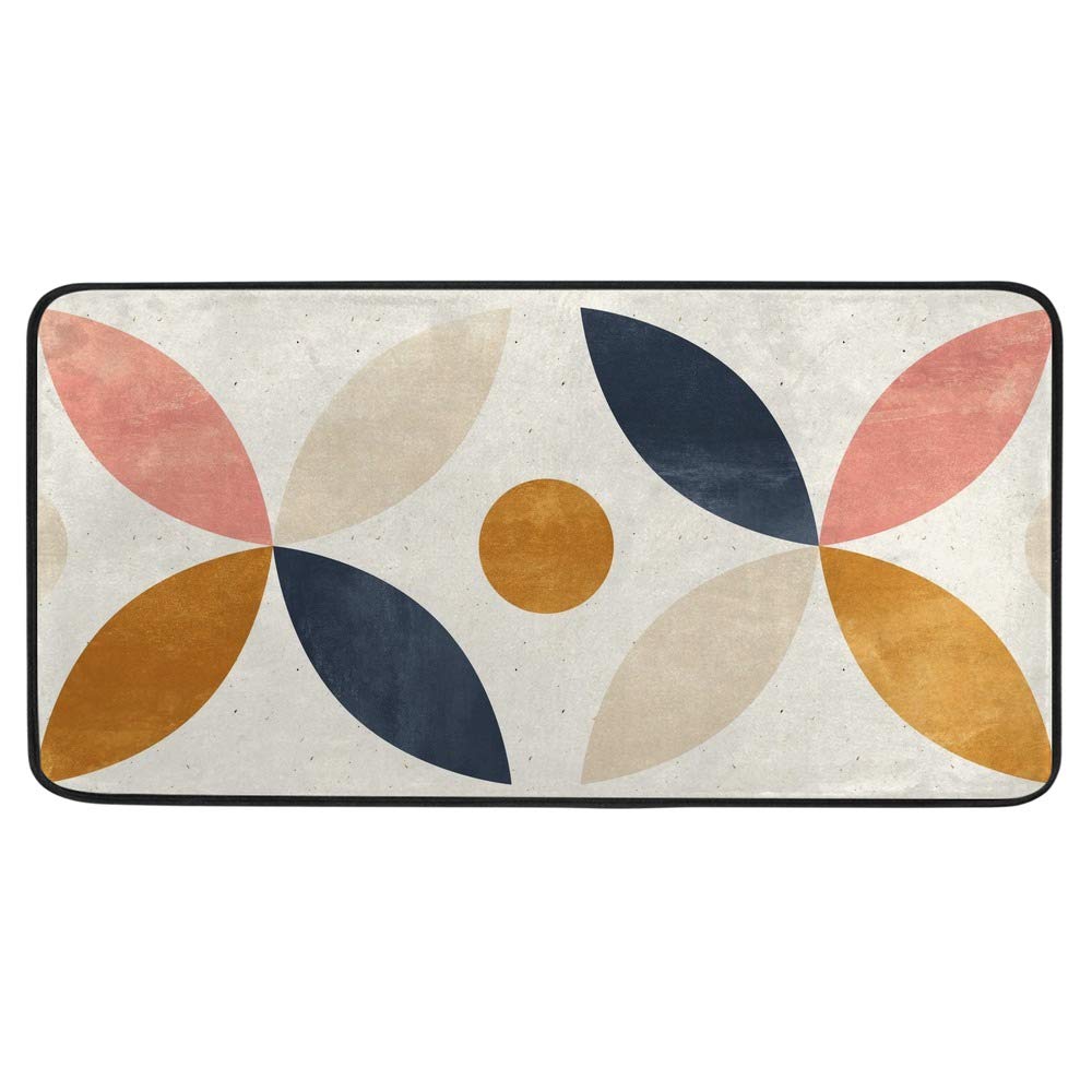 Tapis de cuisine antidérapant 100 x 50 cm lavable motif pierres et camomille confortable couleur 2