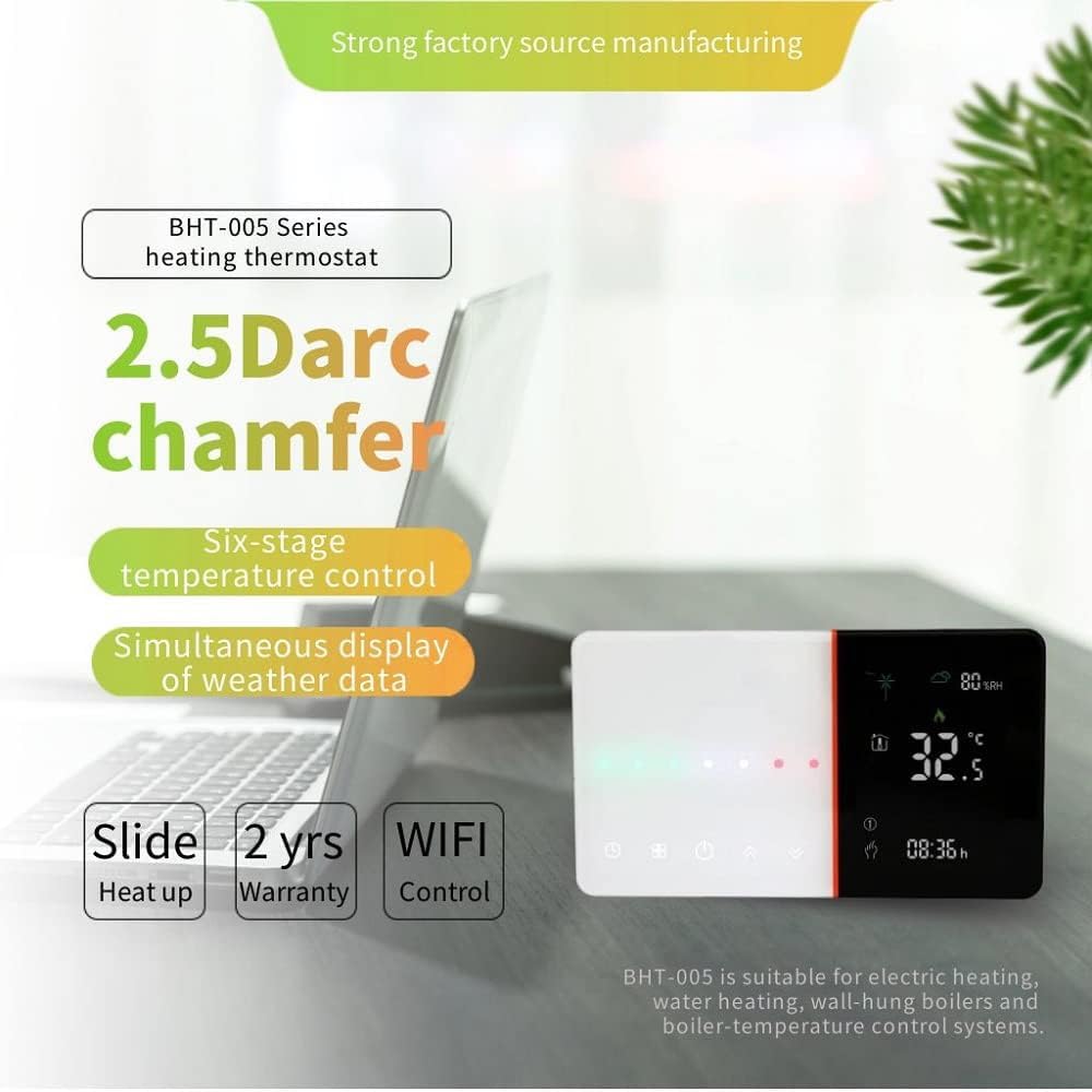 Wi-Fi Thermostat - Termostato Touchscreen Programmabile per il Riscaldamento o il Condizionamento Dell'aria - Controllo a Distanza dal Cellulare, Compatibile con Alexa, Google Home e IFTTT