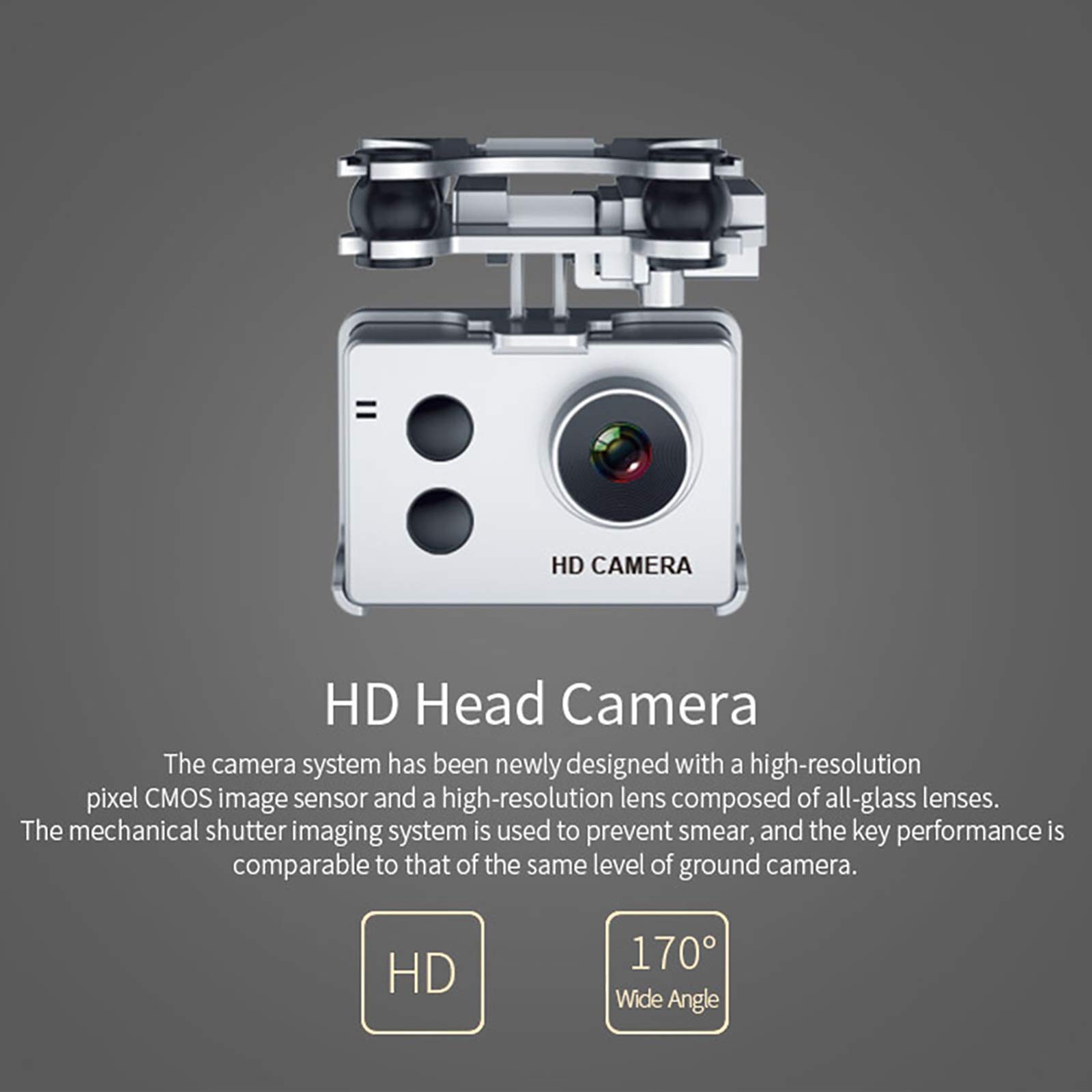Dron GPS z szerokokątnym kątem 1080p, 170°, 90°, kamera HD, FPV WiFi Live-Video UAV, sekwencja Mir, wysoka jakość, 360° Surround, podwójna bateria (kolor: złoty)