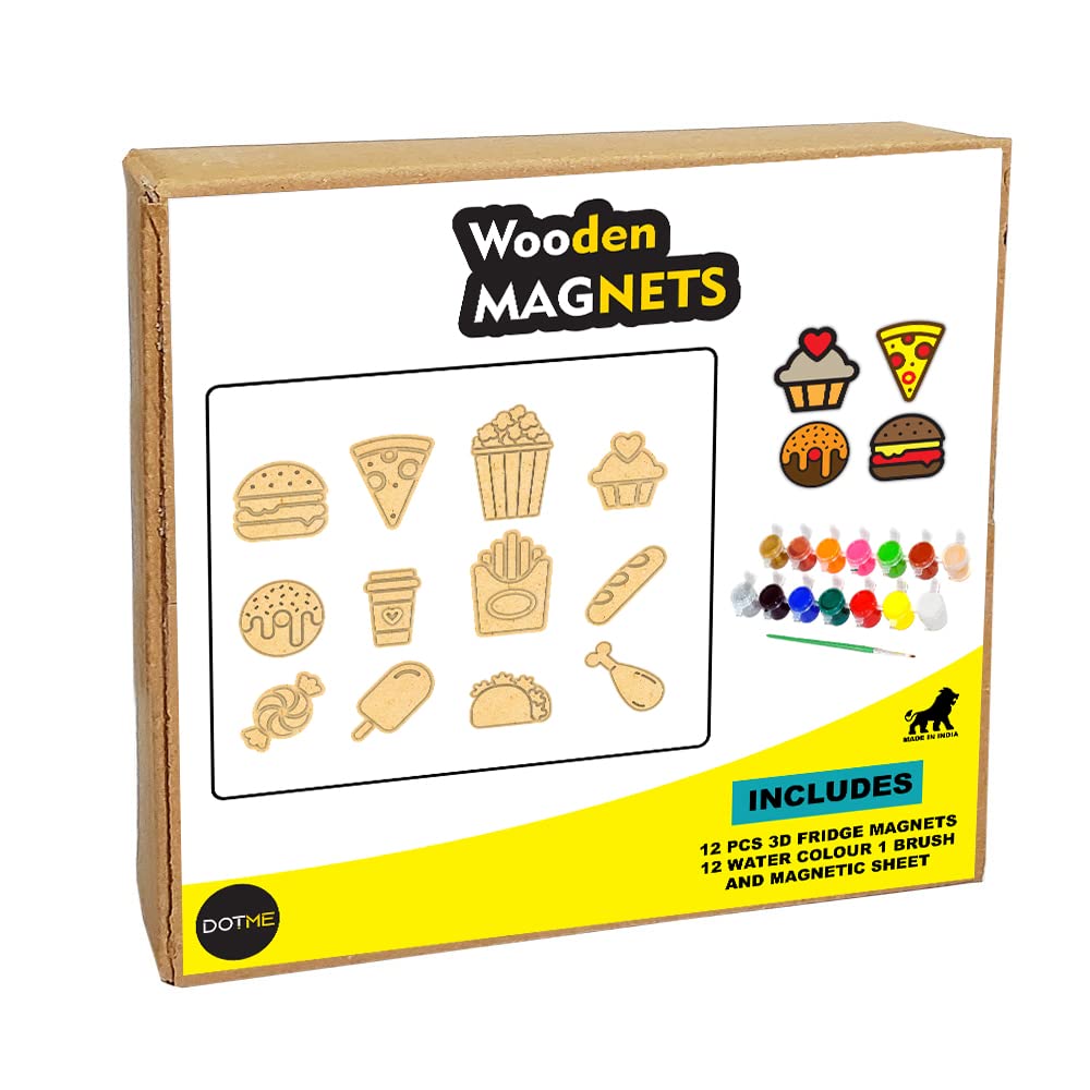 Fast Food Theme Fridge Magnet Craft Kit for Kids, DIY Art and Craft Activity Kit Kids Painting Project Works Learing MDF 3D 12 Pcs Cutouts (B0BTYW76LS) Amazon Price History, Amazon Price Tracker