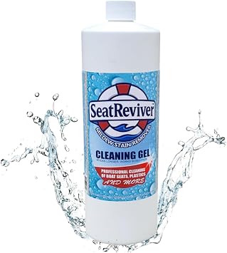 Marine Mildew Stain Remover for Boat Seats, Vinyl & Plastic | Light Gel That Clings Longer | Fast-Acting | No Scrub | 32oz