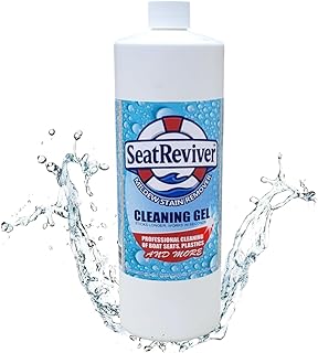 Marine Mildew Stain Remover for Boat Seats, Vinyl & Plastic | Light Gel That Clings Longer | Fast-Acting | No Scrub | 32oz