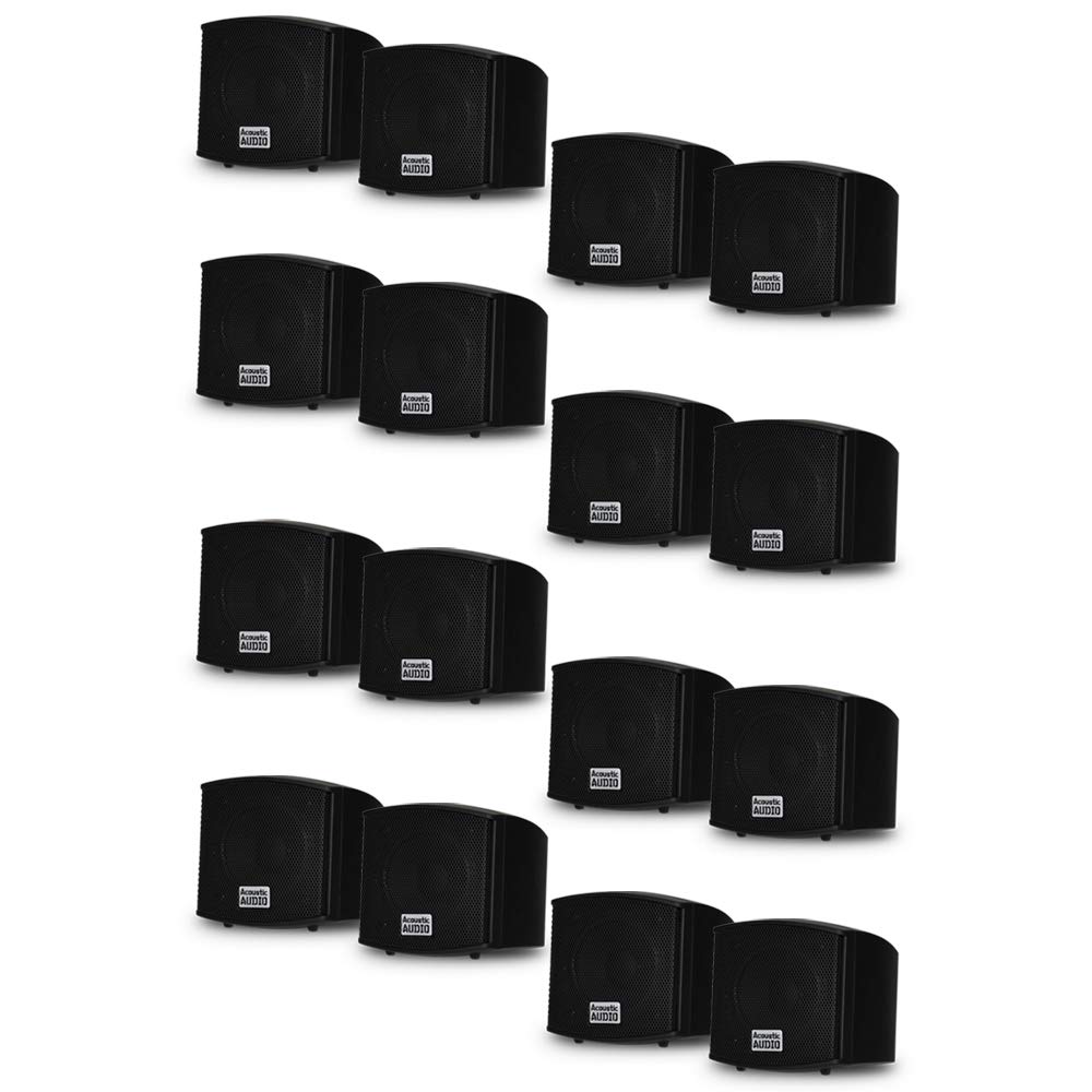 Acoustic Audio AA321B Mountable Indoor Speakers 3200 Watts Black 8 Pair Pack AA321B-8Pr