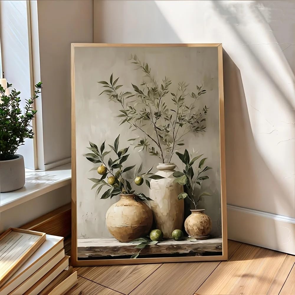 LTjiajuypd Canvas Prints Olive Tree Pattern Plant Wall Decor Landscape Decoration Painting(60x85cm)