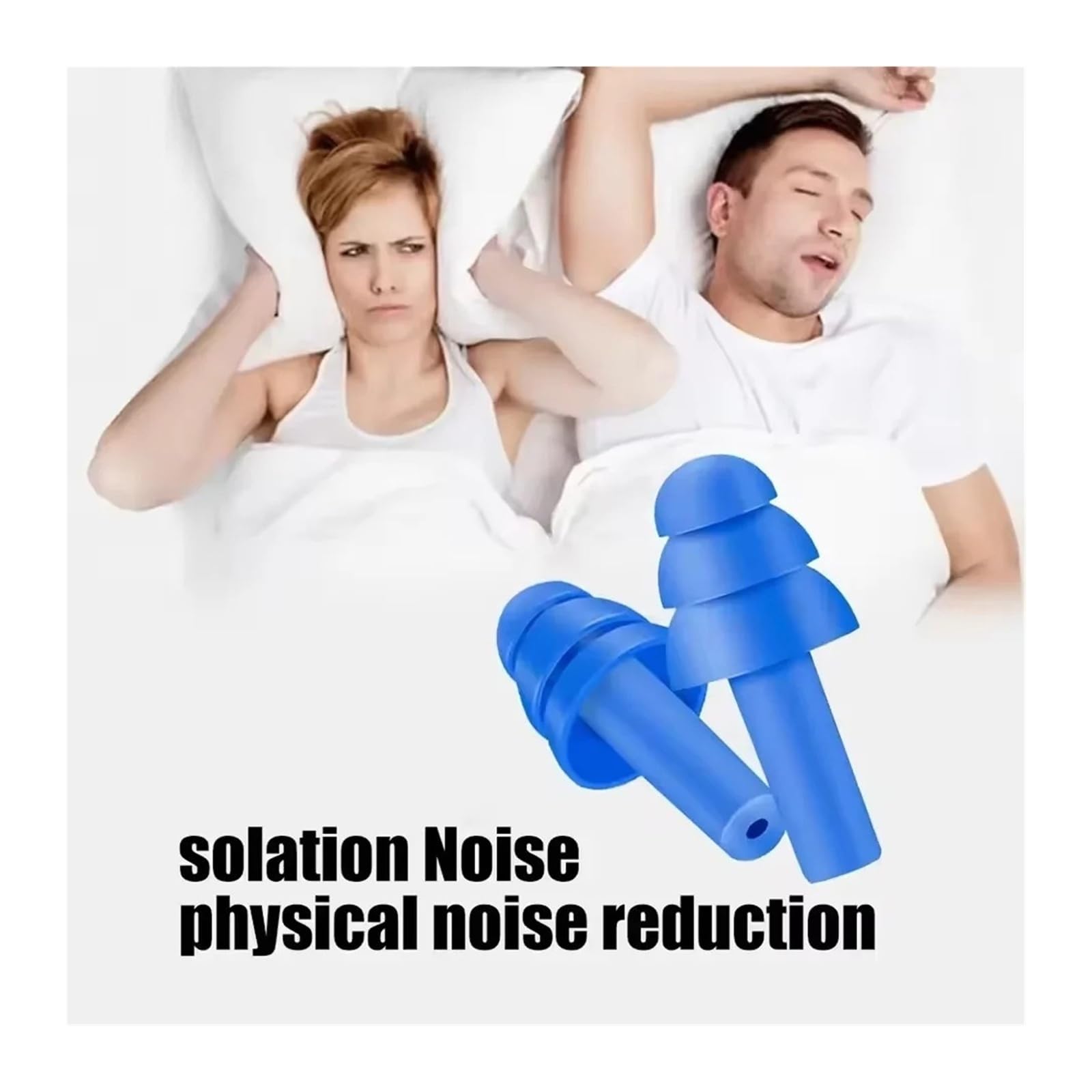 1/25 paia di tappi per le orecchie in silicone con cancellazione del rumore, per dormire e nuotare, impermeabili, riutilizzabili (25 paia (50 pezzi)
