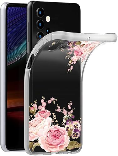 Miniatura 3 de Funda para Galaxy A32 5G, funda para Samsung A32 5G, funda transparente y flexible de silicona de goma suave TPU para Samsung Galaxy A32 5G (flor