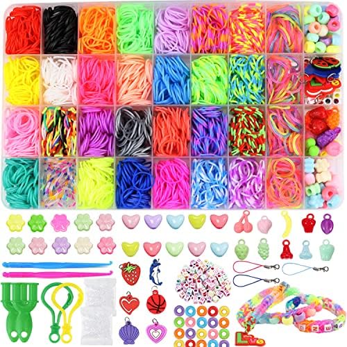 Elastici per Braccialetti Kit Fai Da Te Elastici Braccialetti Colori Loom Bands per Bambini (2100 Pezzi)