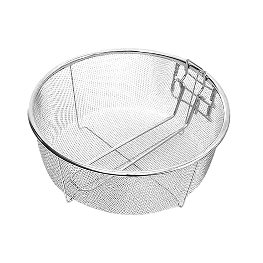 IUokLU Fry Basket French Fries Basket Stainless Steel Fry Baskets with Handle Deep Fryer Strainer Blanching Skimmer (Large)