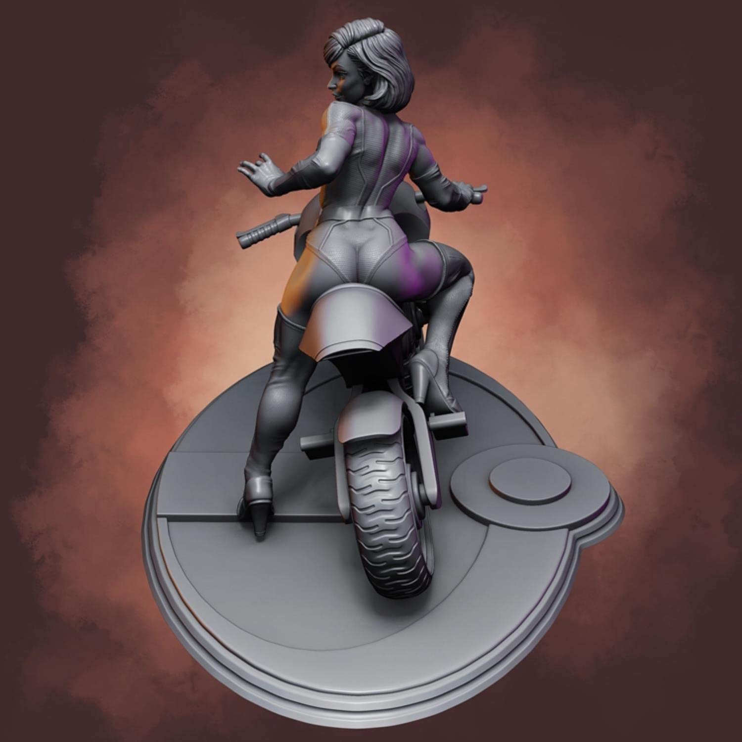ZHANGJING 1/24 75mm 1/18 100mm Modello in Resina Ragazza sul Motociclo Pilota Figura Smontato Non Verniciato RA-329