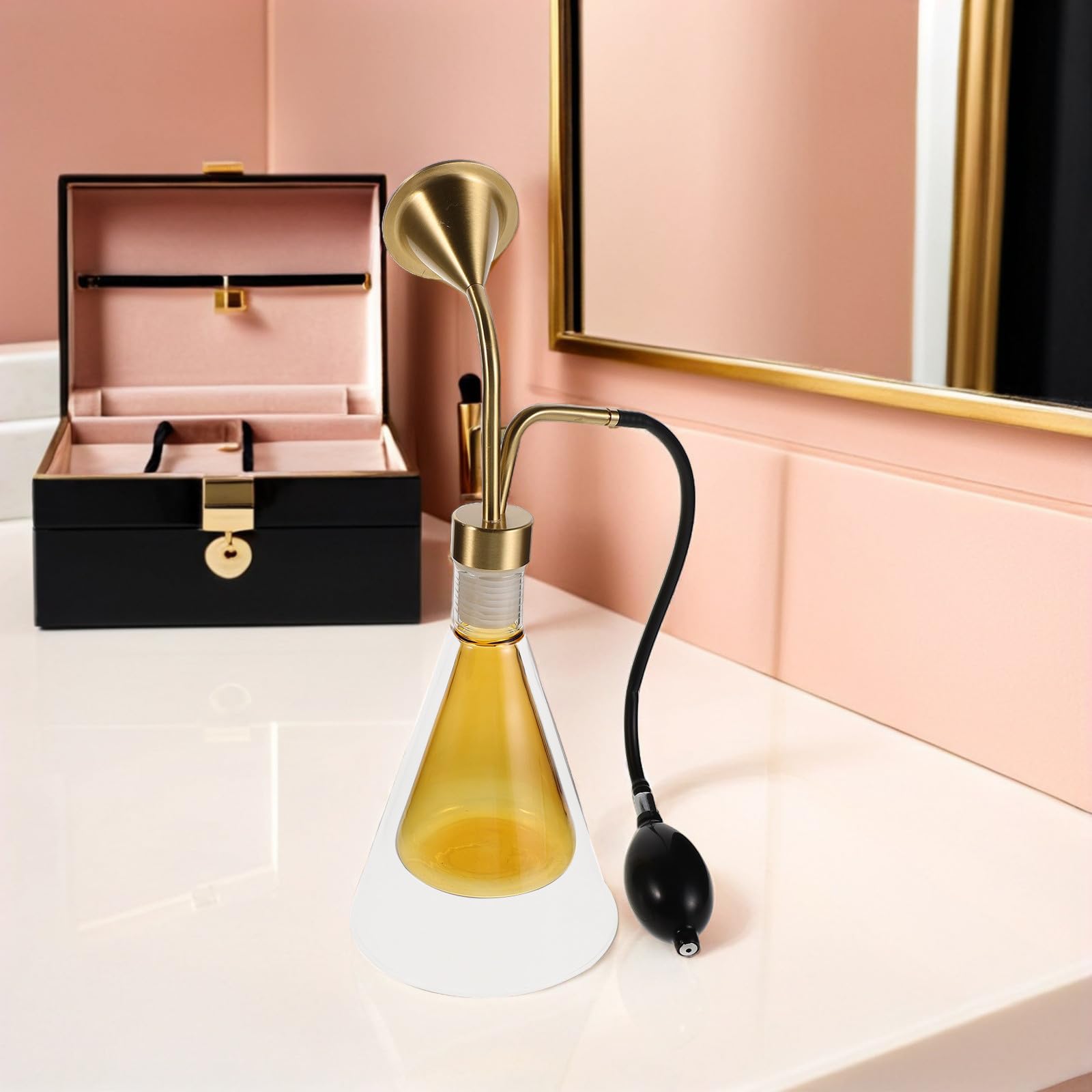 Ciieeo Aromatherapie Flasche aus Glas Aromaflasche mit Langem Pumpspender Leicht Bewahrt den Originalduft für Reisen und Spa für Kaffeebohnen und Parfüms Zufällige Farbe