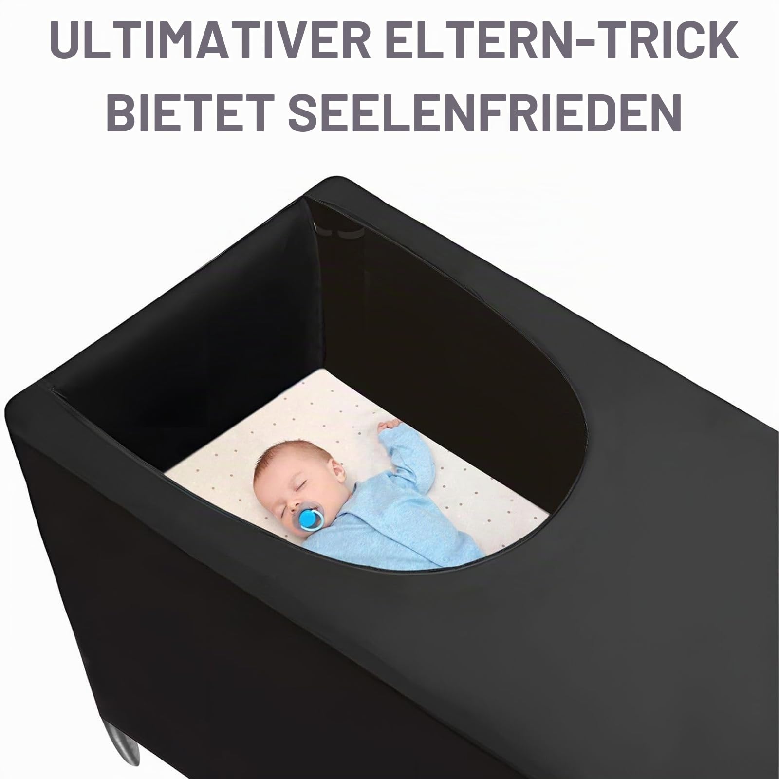 PandaEar Verdunkelungsüberzug für Reisebett – Tragbarer, Atmungsaktiver & Dehnbarer Schlafzelt-Überzug für Babybetten – Für Innen- & Außeneinsatz