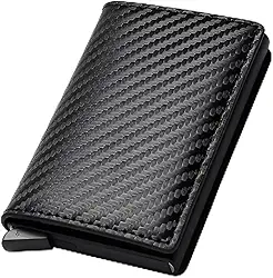 Carteira Slim Antifurto Porta Cartões RFID Proteção Contra Clonagem Design Compacto e Minimalista Couro Mágico Fina Cartões e Dinheiro