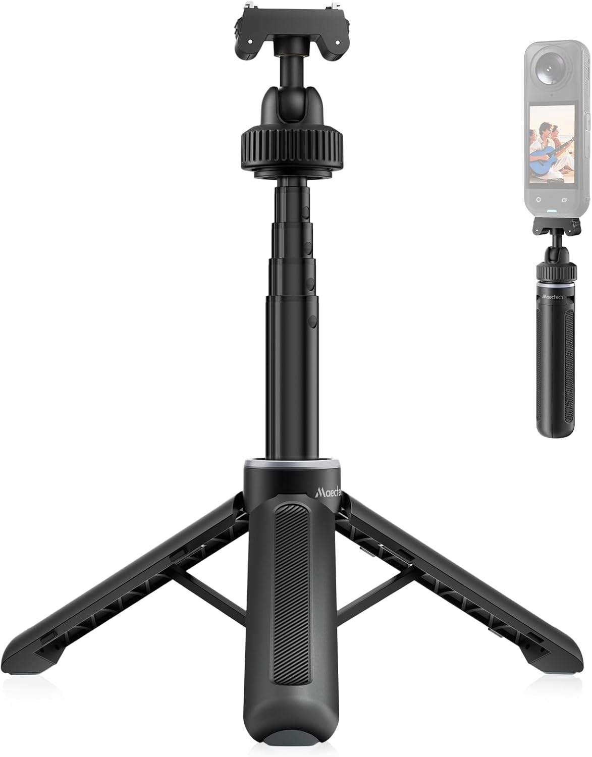 15.8"/40cm Selfie Stick Tripod Quick Release for Insta360 X5/X4 Air/Ace Pro/Ace Pro2, 2-in-1 Extendable Mini Tripod for Insta360 Panoramic Camera Vlogging Travel